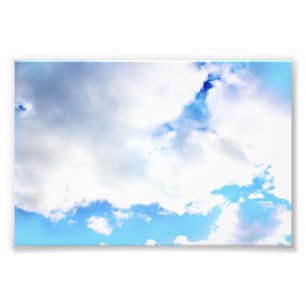 ふわふわ白い雲と青空 フォトプリント           