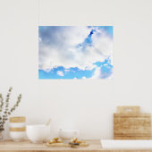 ふわふわ白い雲と青空 ポスター (キッチン)
