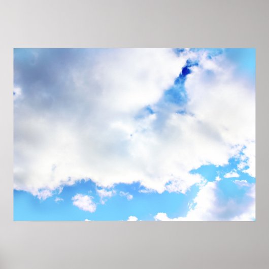 ふわふわ白い雲と青空 ポスター (正面)