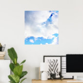 ふわふわ白い雲と青空 ポスター (ホームオフィス)