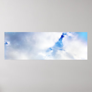 ふわふわ白い雲と青空 ポスター