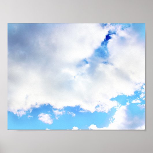 ふわふわ白い雲と青空 ポスター (正面)