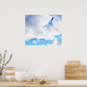 ふわふわ白い雲と青空 ポスター (キッチン)