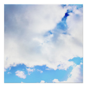 ふわふわ白い雲と青空 ポスター