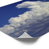 ふわふわ白い雲、空、風景、写真、 ポスター (角)