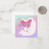 ふわふわ白猫とバレンタインデー ノートカード (正面/裏面インサイチュ)