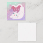 ふわふわ白猫とバレンタインデー ノートカード (正面/裏面)