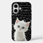 ふわふわ白猫と数学の公式 黒板 カバーM Case-Mate iPhoneケース (裏面)