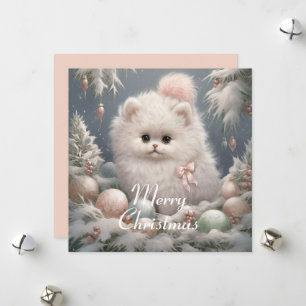 ふわふわ白猫クリスマスカード シーズンカード
