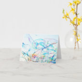 ふわふわ空の背景にたくさんの泡 カード (黄色い花)