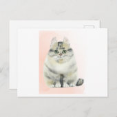 ふわふわ絵画の猫の水彩 ポストカード (正面/裏面)