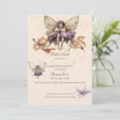 ふわふわ花の妖精の誕生日 招待状 (スタンド正面)