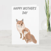 ふわふわ茶色のキツネと可愛い可愛い可愛い母の日 シーズンカード (正面)