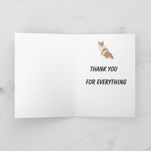 ふわふわ茶色のキツネと可愛い可愛い可愛い母の日 シーズンカード (内部)