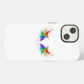 ふわふわ虹色の羽 iPhoneケース (裏面横)