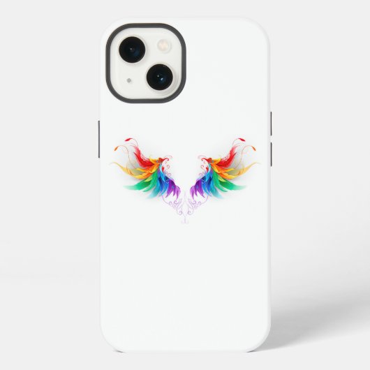 ふわふわ虹色の羽 iPhoneケース (裏面)