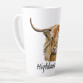 ふわふわ赤高地牛オリジナルデジタルアート  カフェラテマグ (左アングル)