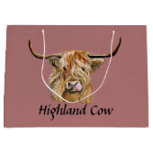 ふわふわ赤高地牛オリジナルデジタルアート  ラージペーパーバッグ (正面)