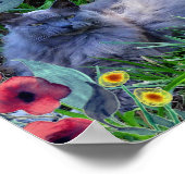 ふわふわ長毛ロシアの青猫ポスター ポスター (角)