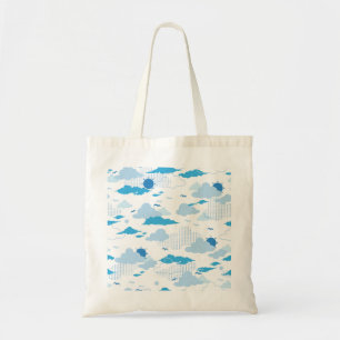 ふわふわ雲の晴れた白いスカイパターン トートバッグ