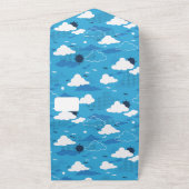 ふわふわ雲サニーブルースカイパターン オールインワン招待状 (外側)