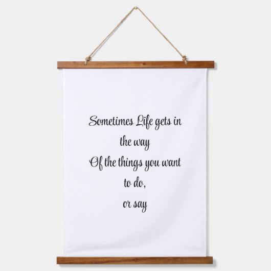 ふわふわ雲ブルースカイライブライフ詩 吊り下げ型タペストリー (正面)