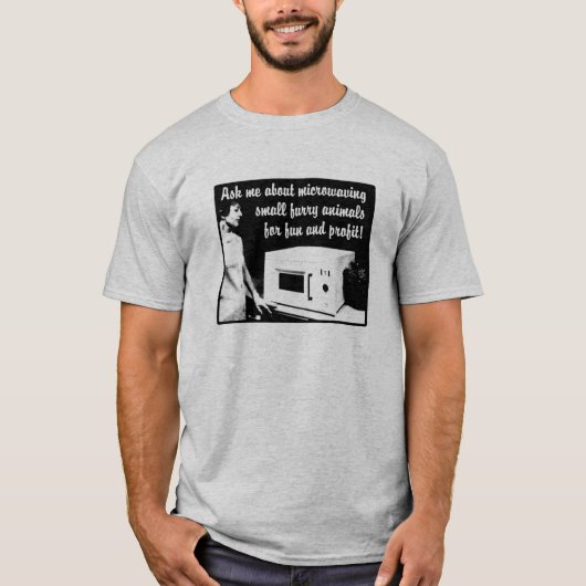 ふわふわ電子レンジの面白いTシャツ Tシャツ (正面)