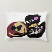 ふわふわ黒猫のジャック・オ・ランタン楽しい アクセントクッション (裏面)