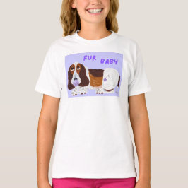 ふわもこベイビー バセットハウンド 子犬 Tシャツ