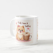 ふわもこラブとラテ コーヒーマグカップ (正面左)