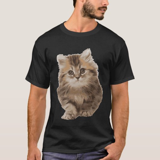ふんわりかわいい子ネコ国際的ネコの日 Tシャツ (正面)