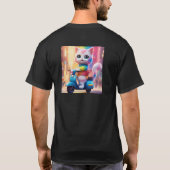 「ふんわりかわいい猫好きのTシャツ」 Tシャツ (裏面)