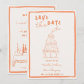 ふんわりとしたあんずの結婚式 Save The Date 案内 招待状 (正面/裏面)