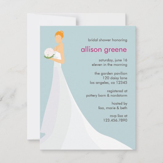 ふんわりとしたウェディングシャワーカード 招待状 (正面)