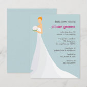 ふんわりとしたウェディングシャワーカード 招待状 (正面/裏面)