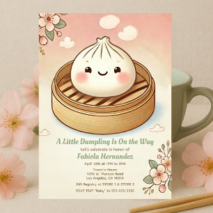 ふんわりとしたダンプリングのベビーシャワー スチームフラワーズ付き 招待状