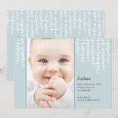 ふんわりとしたモダンな出生発表カード　ヴィネのデザイン 案内状 (正面/裏面)