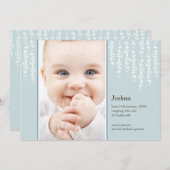 ふんわりとしたモダンな出産報告カード 案内状 (正面/裏面)