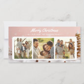 ふんわりとした冬のホリデーカード 3枚の写真コラージュ シーズンカード (正面)
