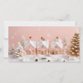 ふんわりとした冬のホリデーカード 3枚の写真コラージュ シーズンカード (裏面)