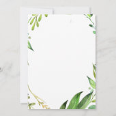 ふんわりとした植物のベイビーシャワー招待状 招待状 (裏面)