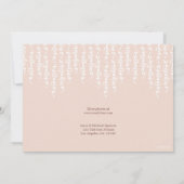 ふんわりとした植物の赤ちゃん誕生のお知らせピンクカード 案内状 (裏面)