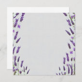 ふんわりとした水彩ラベンダー フレームデザイン 招待状 (正面/裏面)