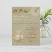 ふんわりとした蒲公英のベビーシャワー招待状 招待状 (スタンド正面)