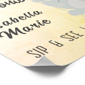 ふんわりとした象の赤ちゃんの Sip & See ベビーシャワーポスター ポスター (角)