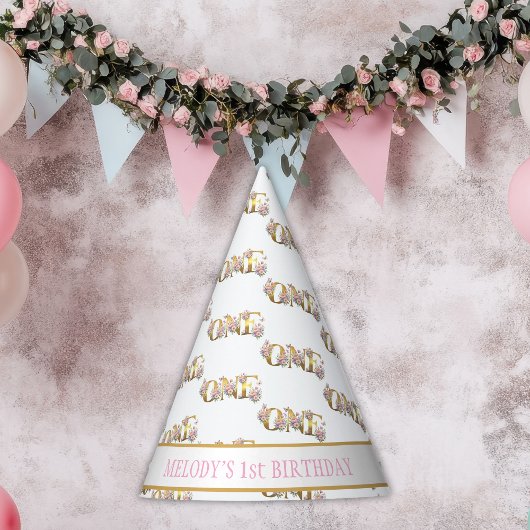 ふんわりと夢見るような妖精の庭　1歳の誕生日 パーティーハット