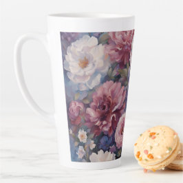 ふんわりと広がる野の花のデザイン カフェラテマグ