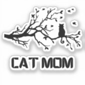 「ふんわりと猫誇りを持ったのお母さん シール (正面)