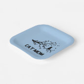 「ふんわりと猫誇りを持ったのお母さん」 ペーパープレート (傾斜あり)