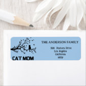 「ふんわりと猫誇りを持ったのお母さん ラベル (インサイチュ)